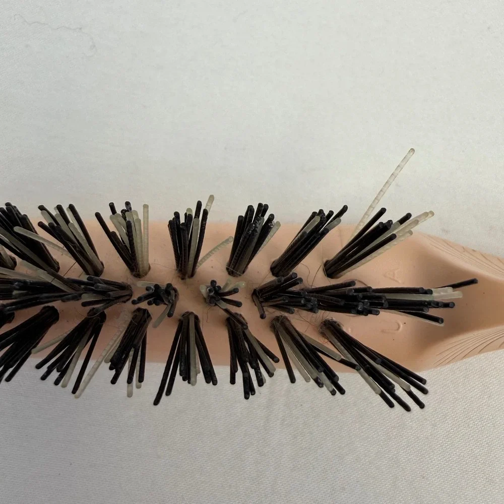 Vintage‎ Howard 77 Firm-Grip Hair Brush Peach Curved Ergonomic Handle Sunburst